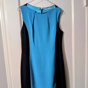 T. Tahari Turqouise and navy sleveless dress  size 6